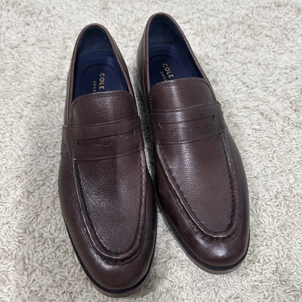 Cole Haan Jefferson Grand Brown Leather Slip On Penny Loafers Men's 8M Career